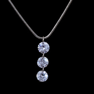 NWOT Triple Stone Swarovski Crystal Necklace
